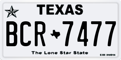 TX license plate BCR7477