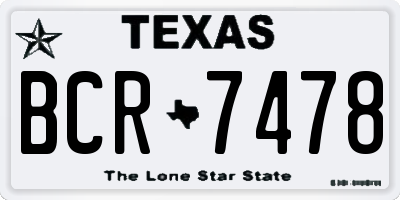 TX license plate BCR7478