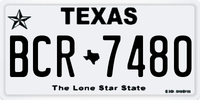 TX license plate BCR7480