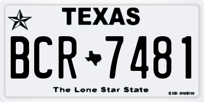 TX license plate BCR7481