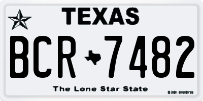 TX license plate BCR7482