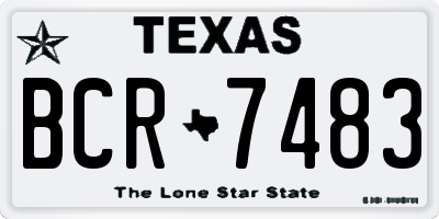 TX license plate BCR7483