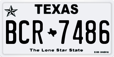 TX license plate BCR7486