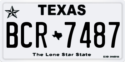 TX license plate BCR7487