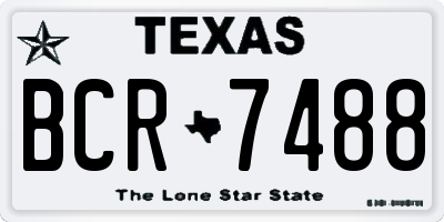 TX license plate BCR7488