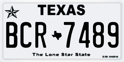 TX license plate BCR7489