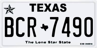 TX license plate BCR7490