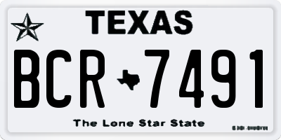 TX license plate BCR7491