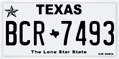 TX license plate BCR7493