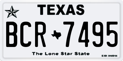 TX license plate BCR7495