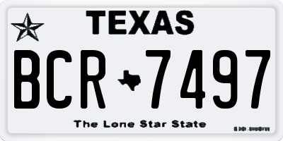 TX license plate BCR7497