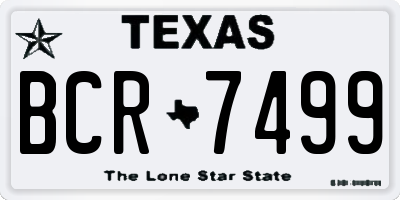 TX license plate BCR7499