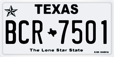 TX license plate BCR7501