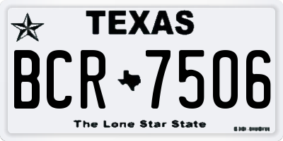 TX license plate BCR7506