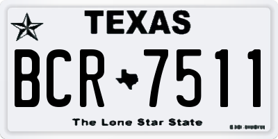TX license plate BCR7511