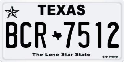 TX license plate BCR7512