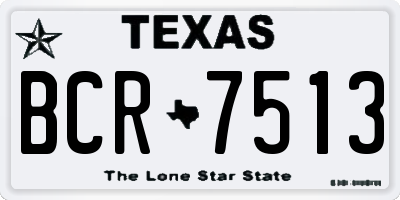 TX license plate BCR7513