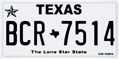 TX license plate BCR7514