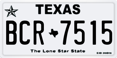 TX license plate BCR7515