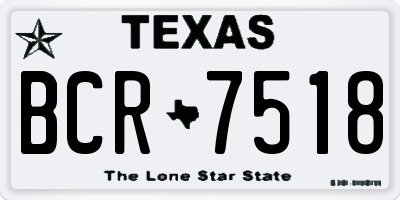 TX license plate BCR7518