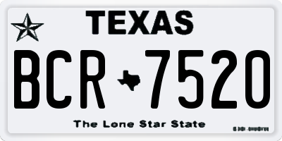 TX license plate BCR7520