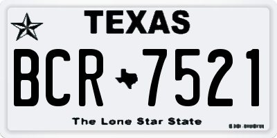 TX license plate BCR7521