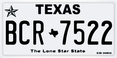 TX license plate BCR7522