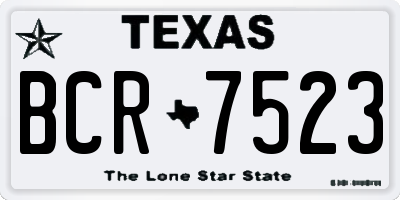 TX license plate BCR7523