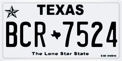 TX license plate BCR7524