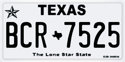 TX license plate BCR7525