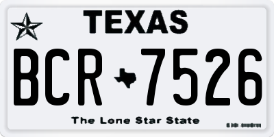 TX license plate BCR7526