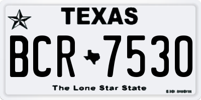 TX license plate BCR7530