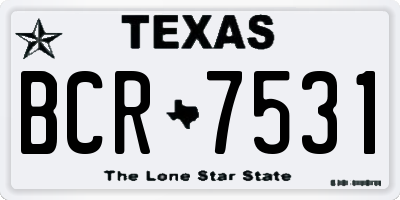 TX license plate BCR7531