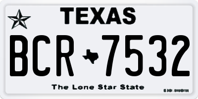 TX license plate BCR7532