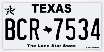 TX license plate BCR7534