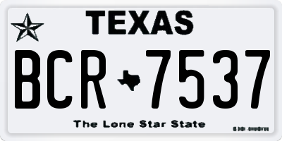 TX license plate BCR7537