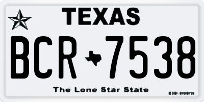TX license plate BCR7538