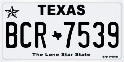 TX license plate BCR7539