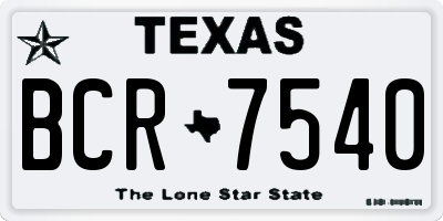 TX license plate BCR7540