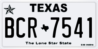 TX license plate BCR7541