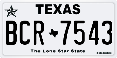 TX license plate BCR7543