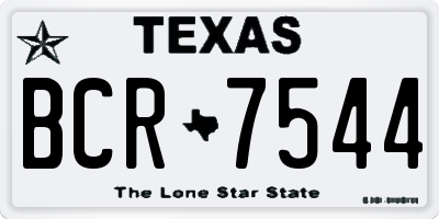 TX license plate BCR7544