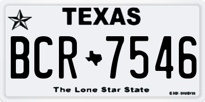 TX license plate BCR7546