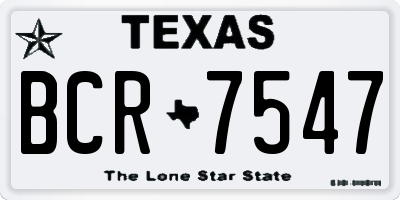 TX license plate BCR7547