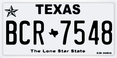TX license plate BCR7548
