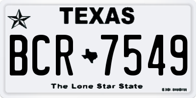 TX license plate BCR7549