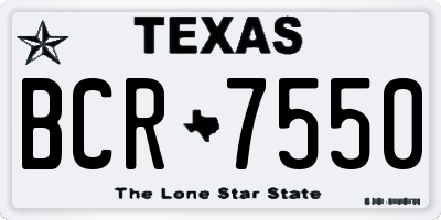 TX license plate BCR7550