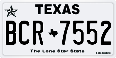 TX license plate BCR7552