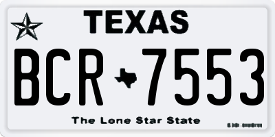 TX license plate BCR7553