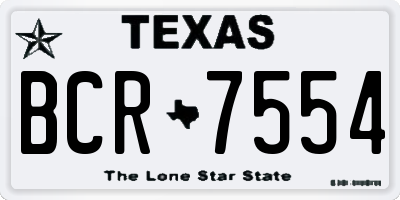 TX license plate BCR7554